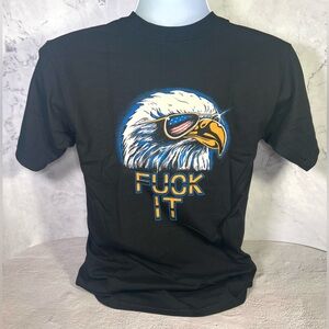 HUF Brand T-Shirt With Flag Logo and FCK It Graphic On Back Size Small NWOT